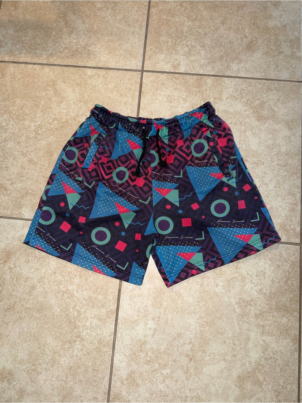 Reason Vintage Retro Blue Red Purple Green Black Athletic Sweat Shorts